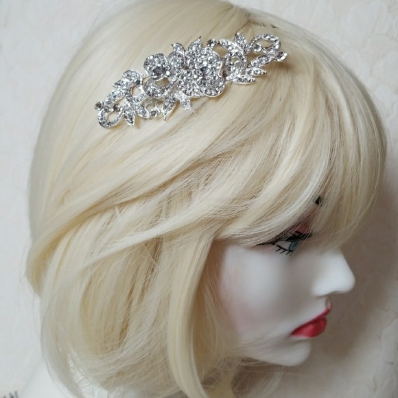 Beautiful Clear Rhinestone Prom Bridal Hair Comb - Picture 7 of 8